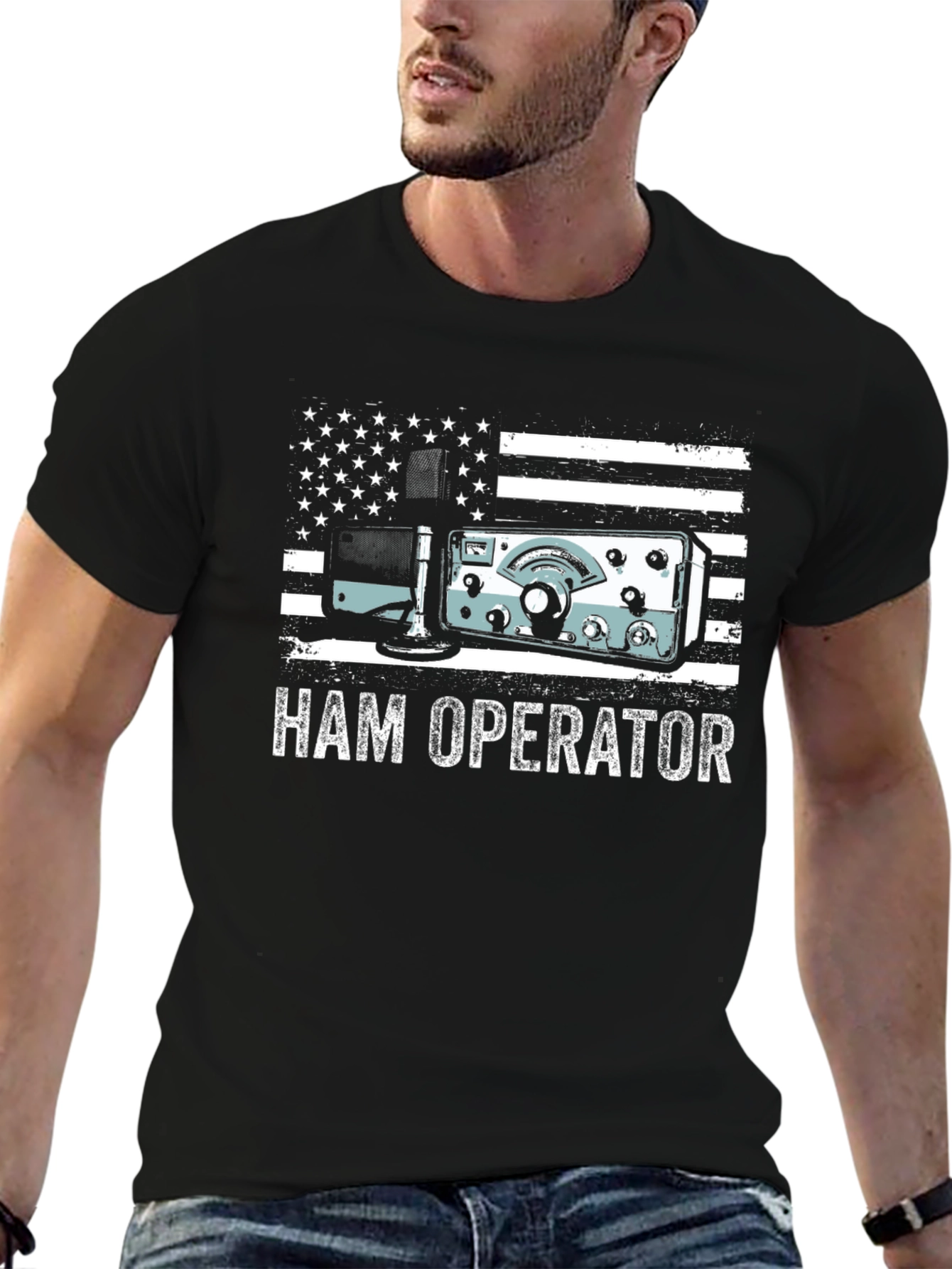 Ham Operator American Flag T-Shirt