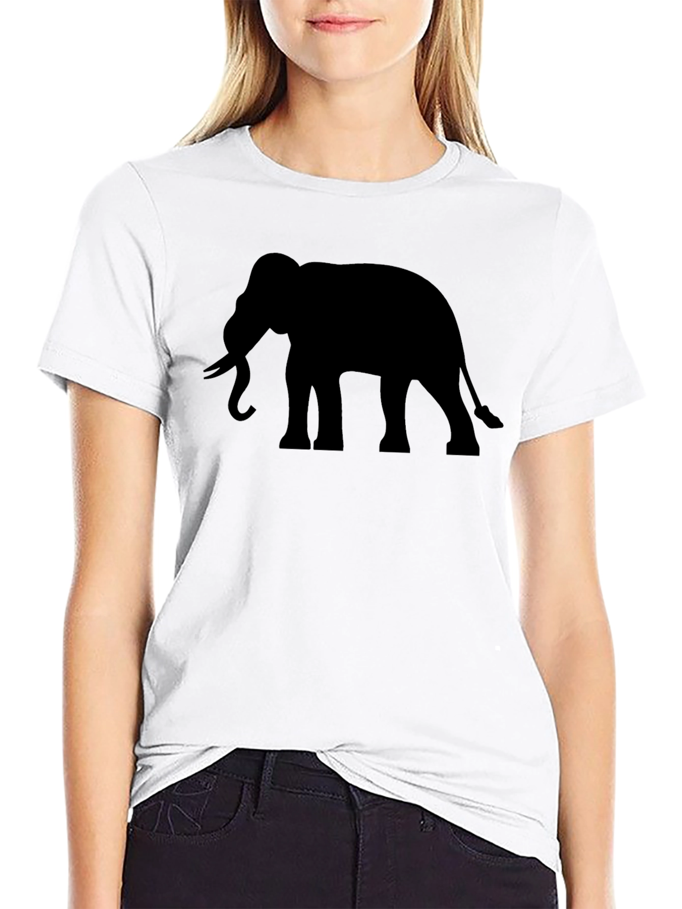 Black Elephant Silhouette T-Shirt