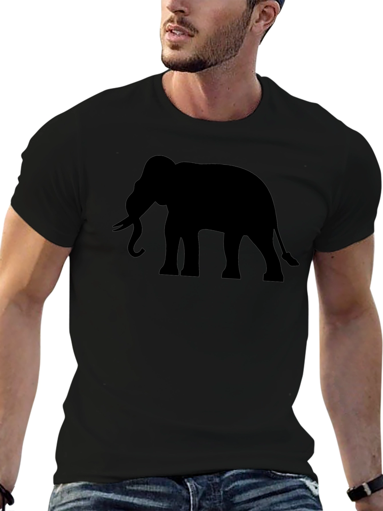 Black Elephant Silhouette T-Shirt