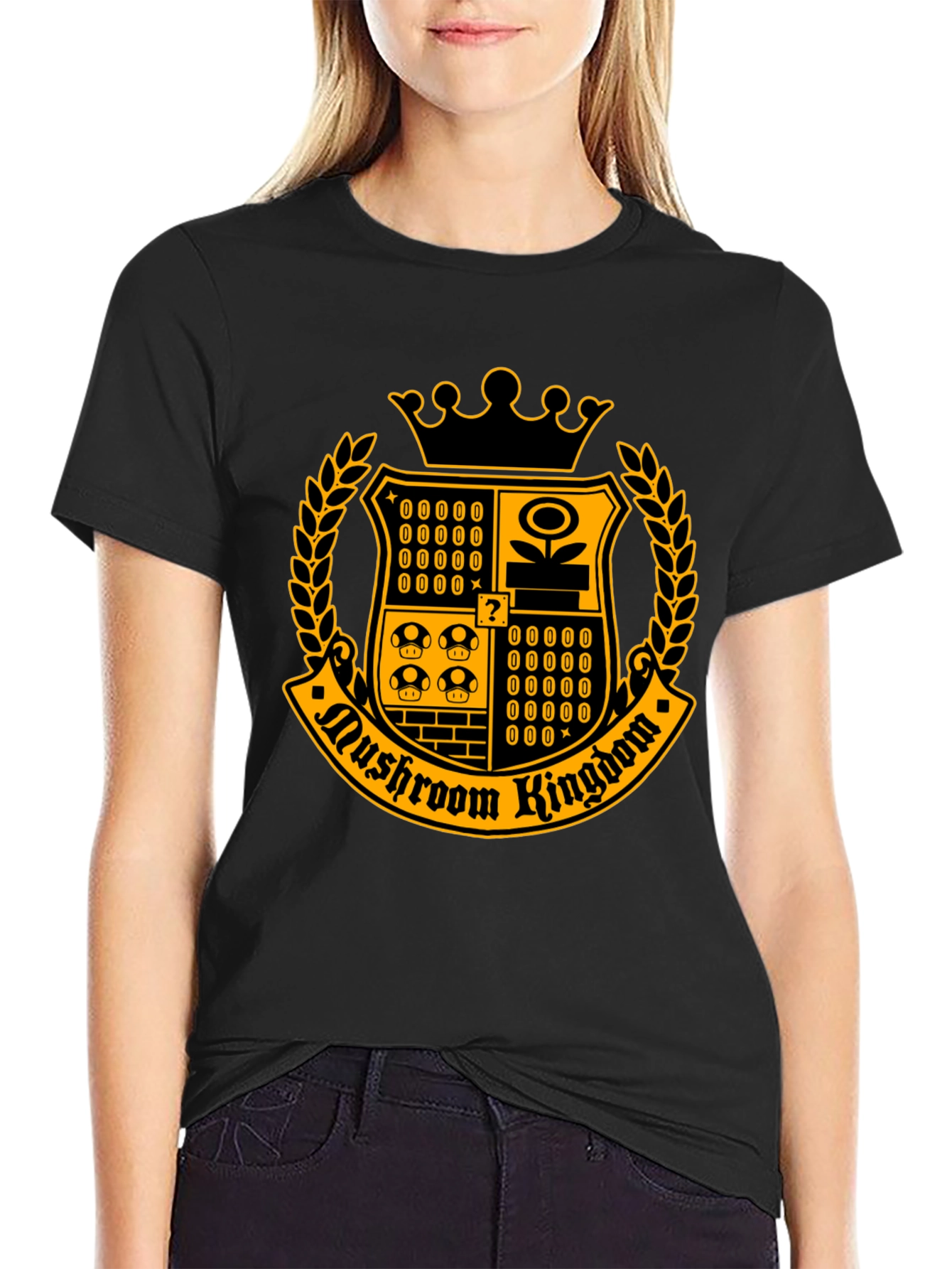 Mushroom Kingdom Crest T-Shirt - Black