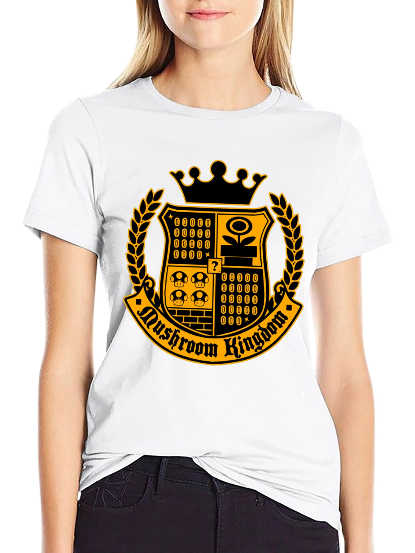 Mushroom Kingdom Crest T-Shirt - Black