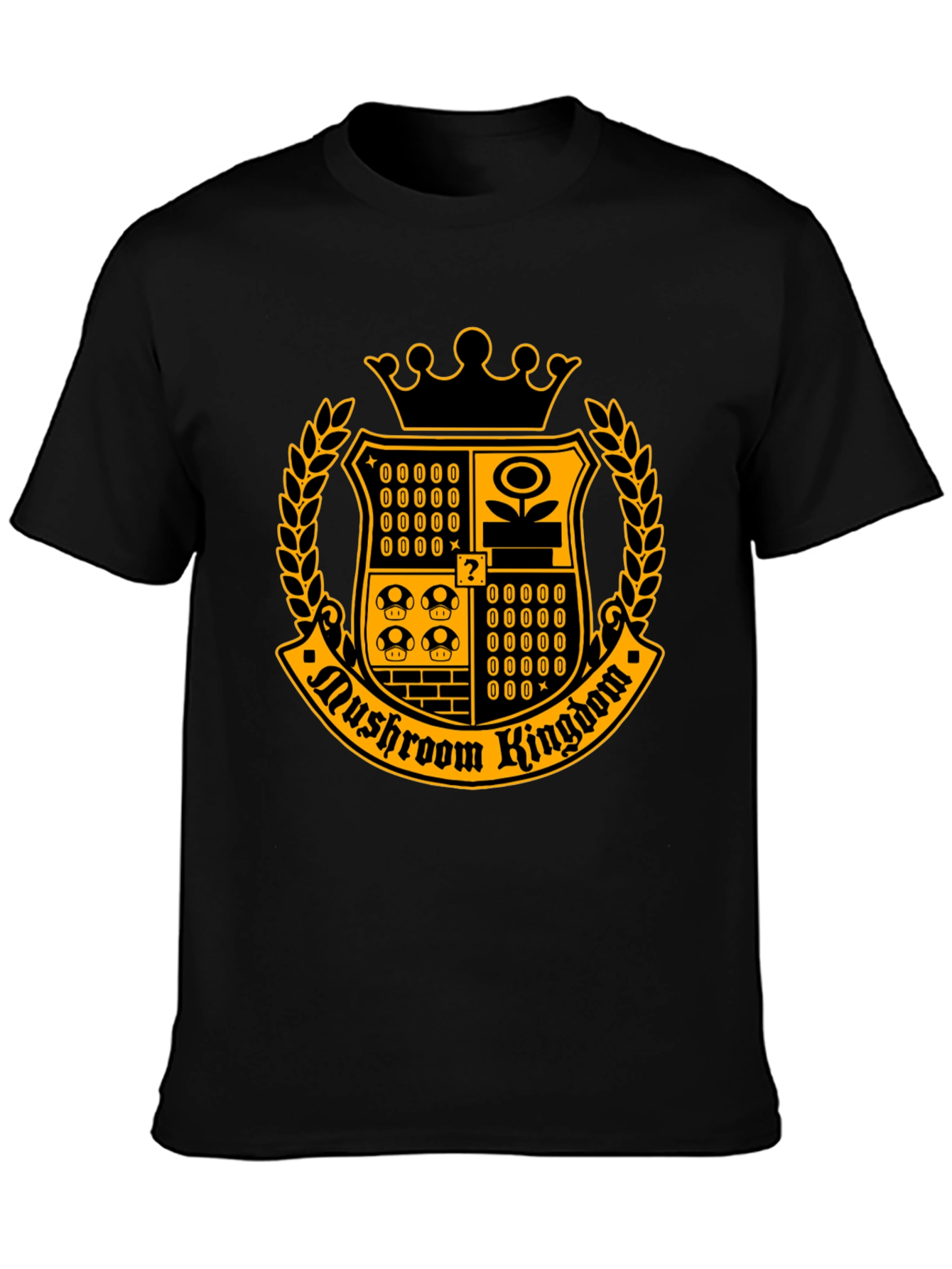 Mushroom Kingdom Crest T-Shirt - Black