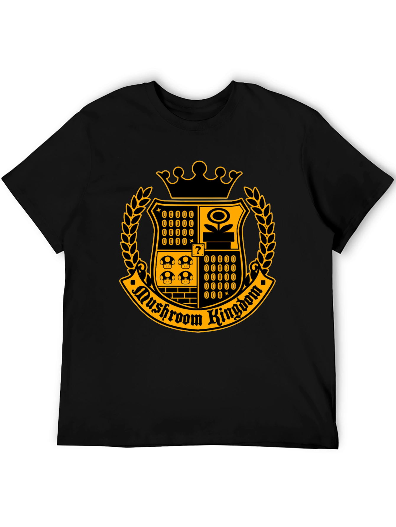 Mushroom Kingdom Crest T-Shirt - Black
