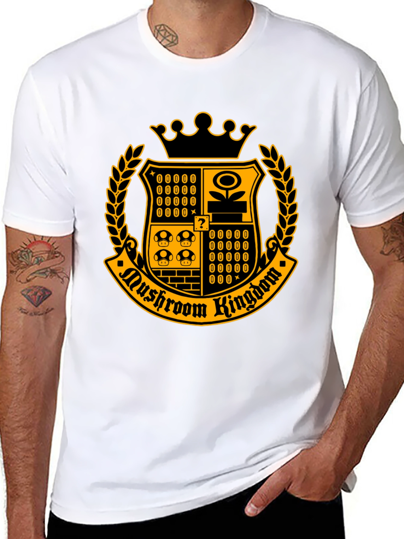 Mushroom Kingdom Crest T-Shirt - Black