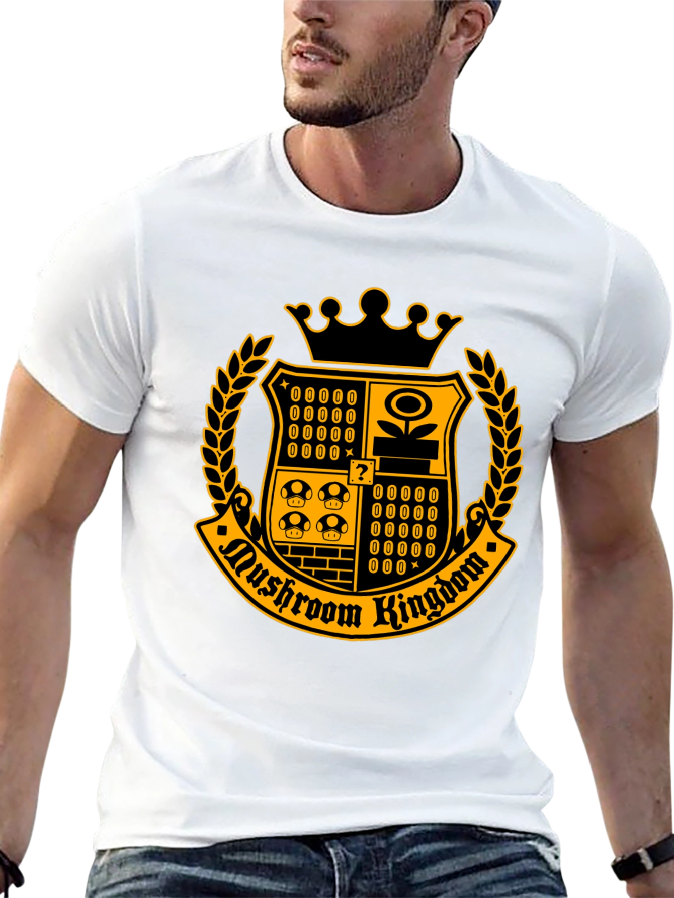 Mushroom Kingdom Crest T-Shirt - Black