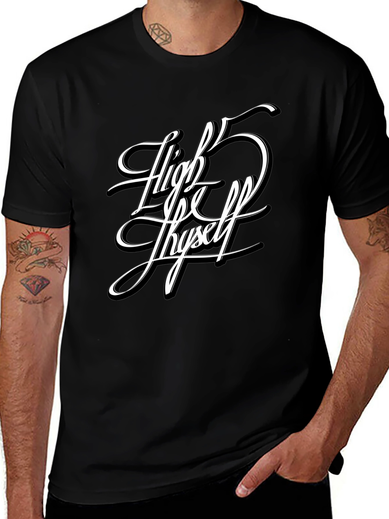 High 5 Thyself Black Graphic Tee
