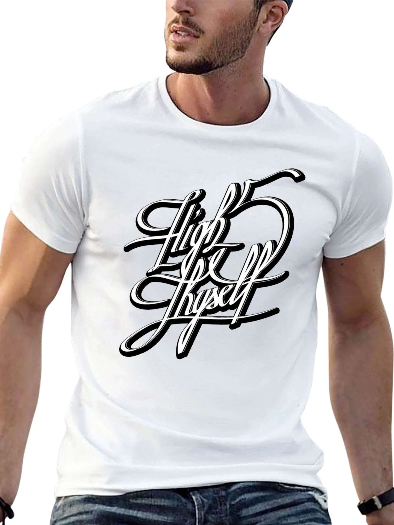 High 5 Thyself Black Graphic Tee