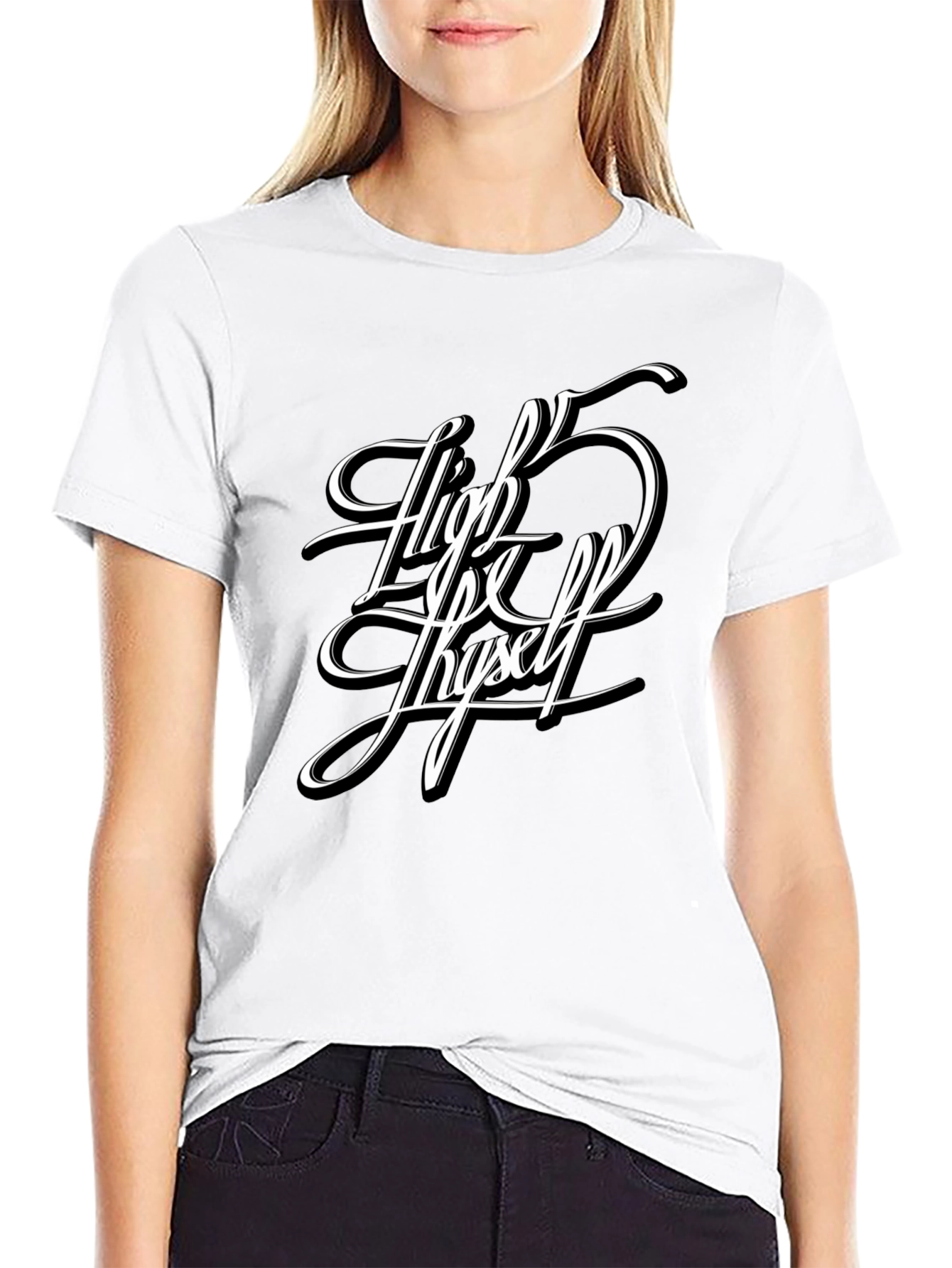 High 5 Thyself Black Graphic Tee