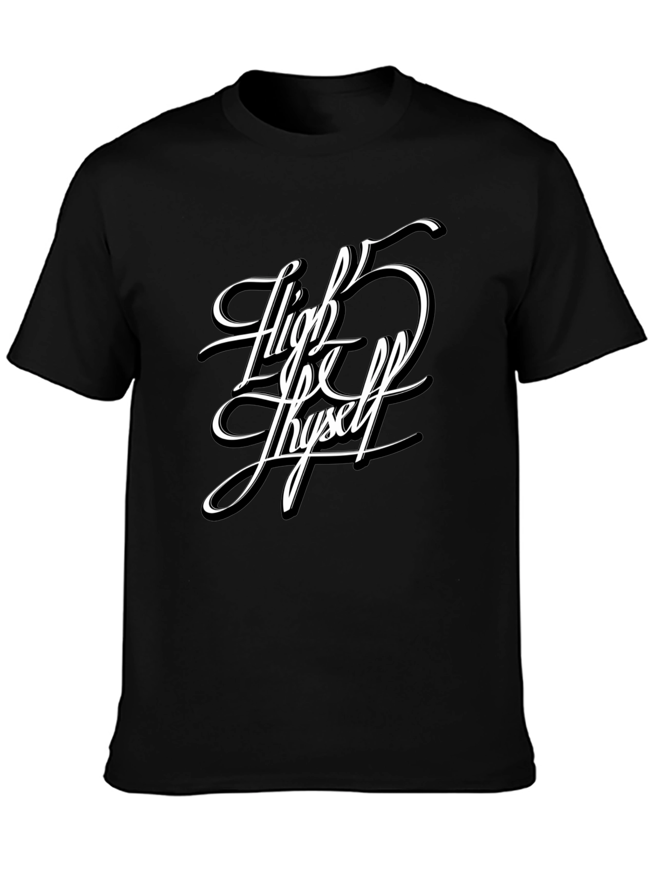 High 5 Thyself Black Graphic Tee