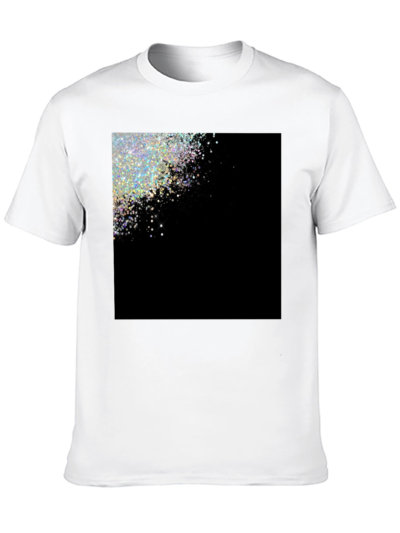 Sparkling Glitter Design Black T-Shirt
