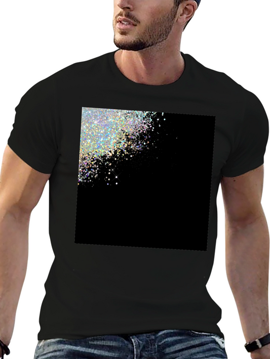 Sparkling Glitter Design Black T-Shirt
