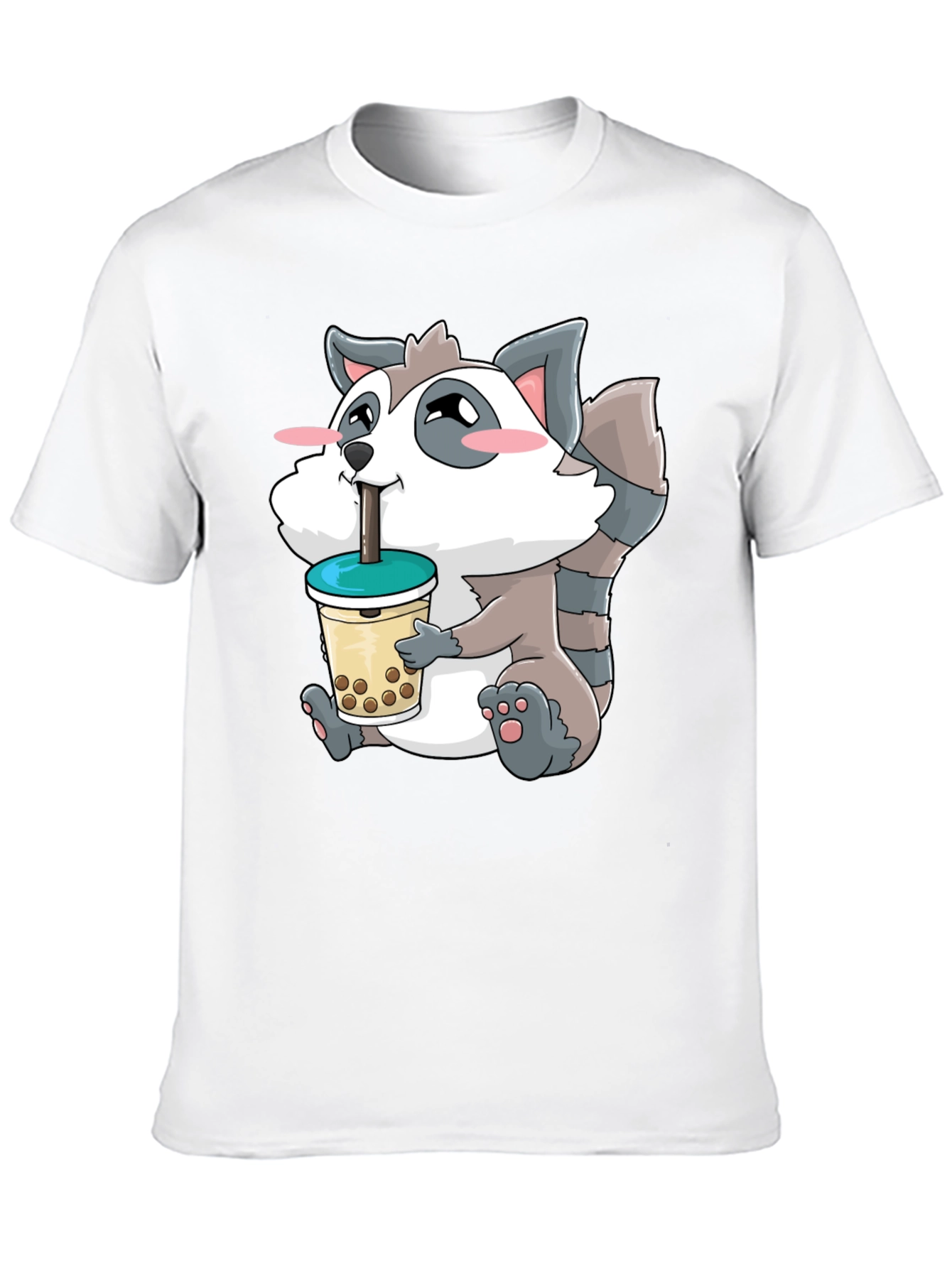 Cute Raccoon Bubble Tea Graphic T-Shirt