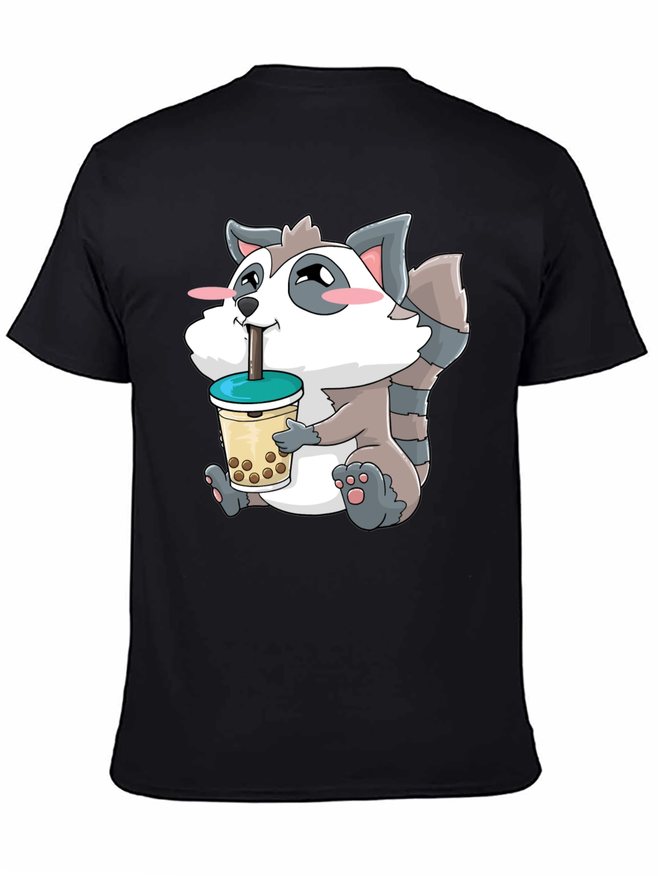 Cute Raccoon Bubble Tea Graphic T-Shirt