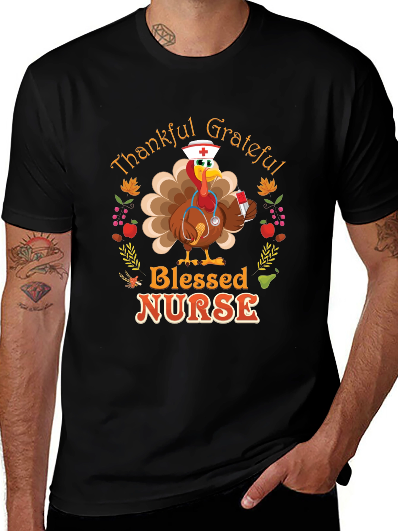 Thankful Grateful Blessed Nurse T-Shirt