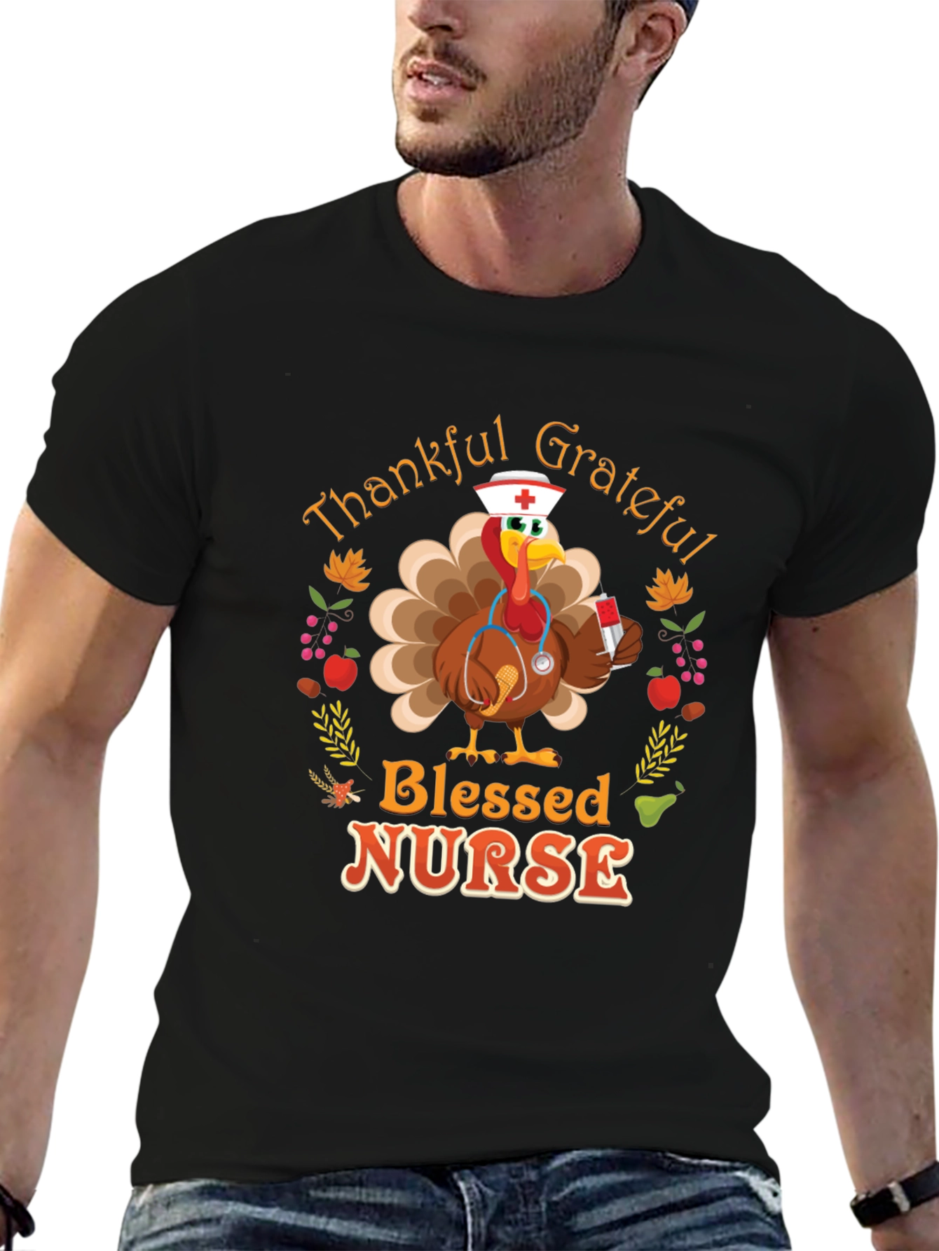 Thankful Grateful Blessed Nurse T-Shirt