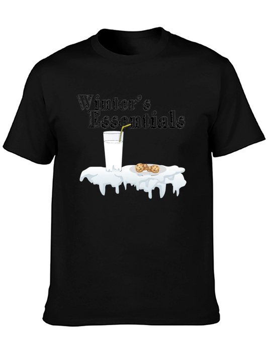 Winter Essentials Milk and Cookies Graphic T-Shirt