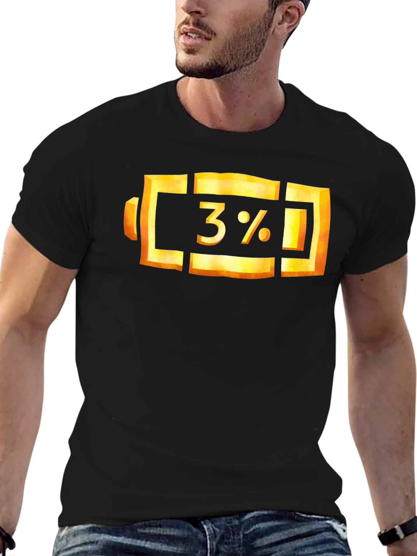 3% Battery Graphic Tee - Low Power Mode Shirt