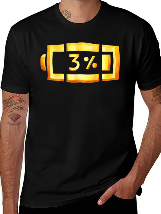 3% Battery Graphic Tee - Low Power Mode Shirt