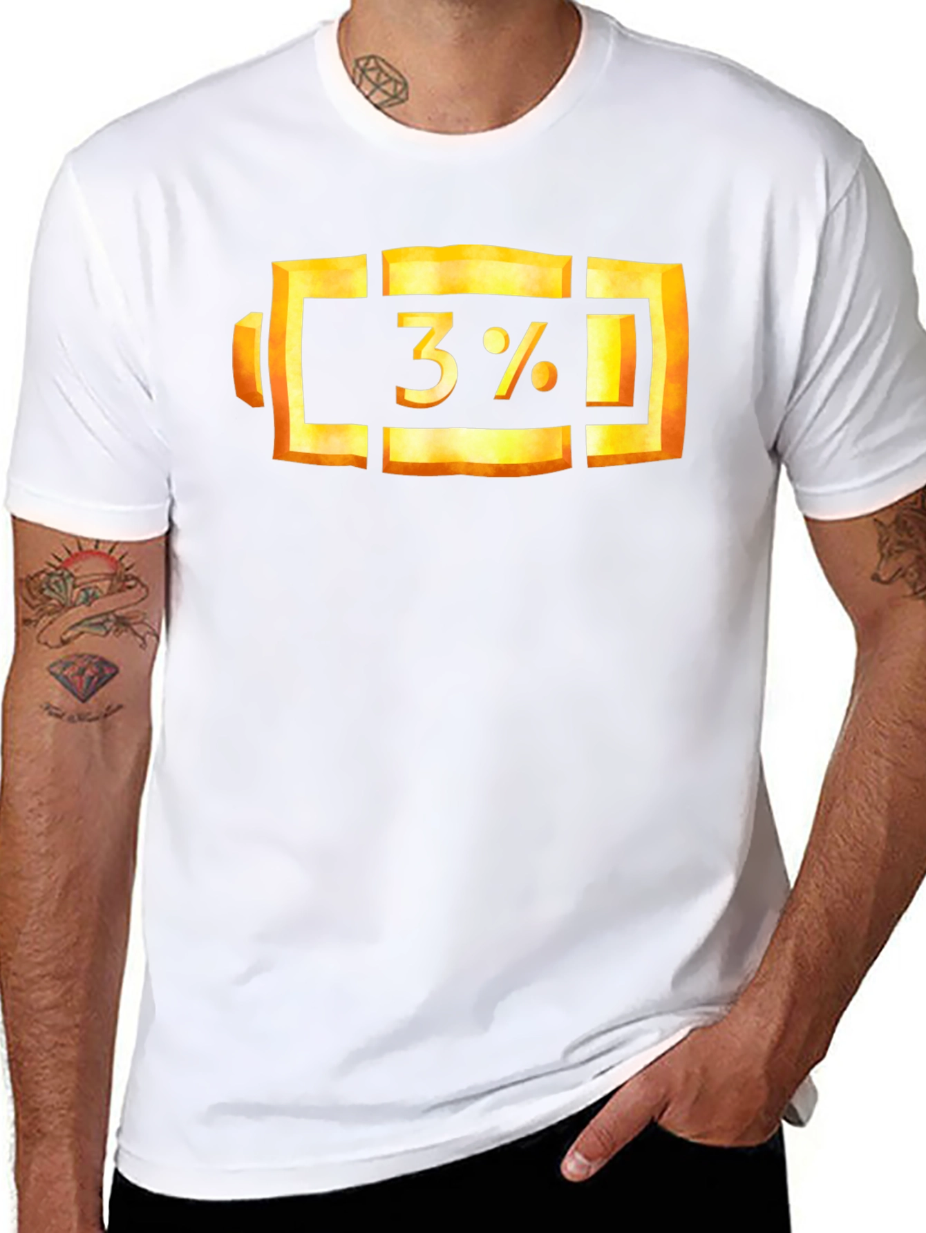 3% Battery Graphic Tee - Low Power Mode Shirt
