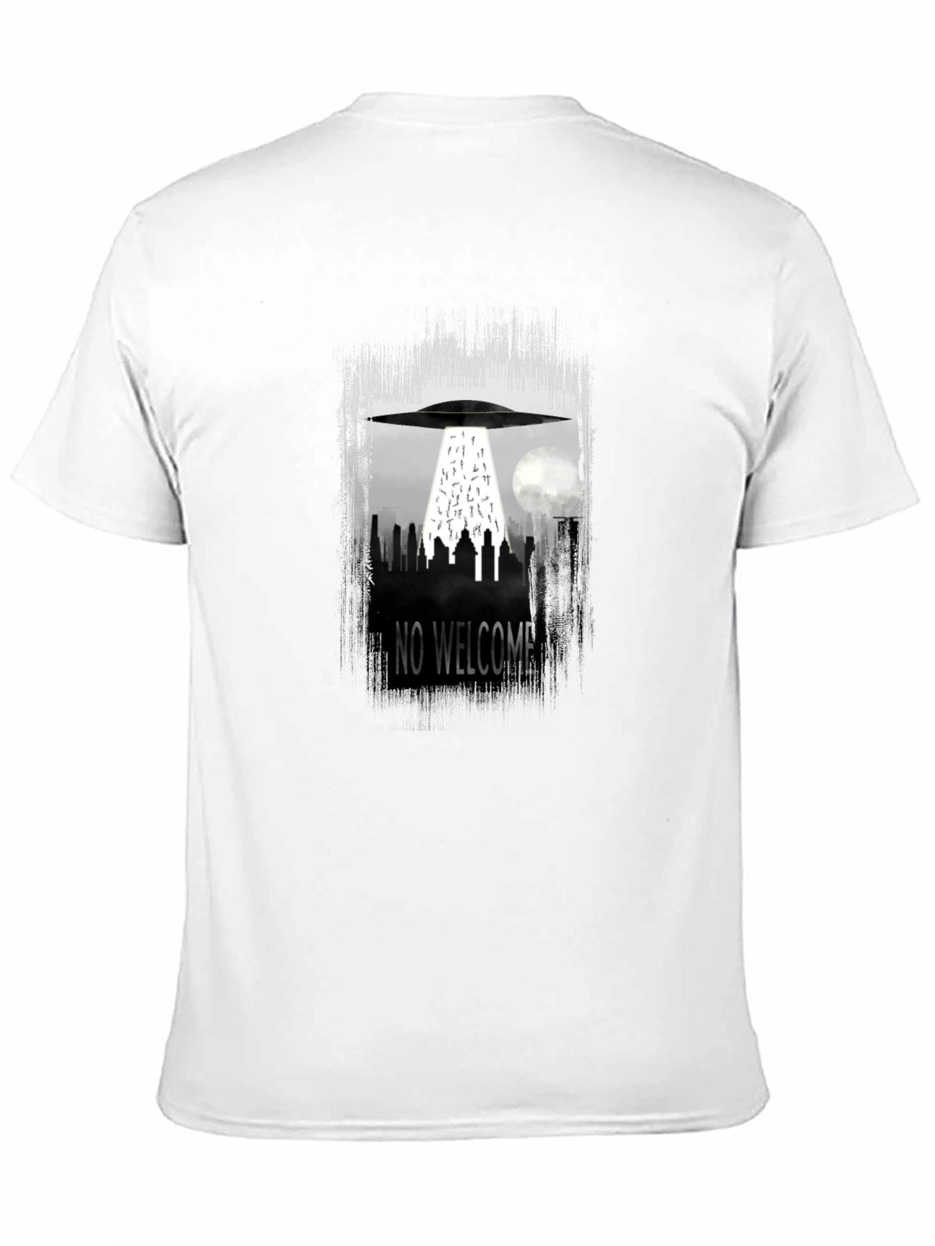 No Welcome UFO T-Shirt - City Alien Abduction Tee