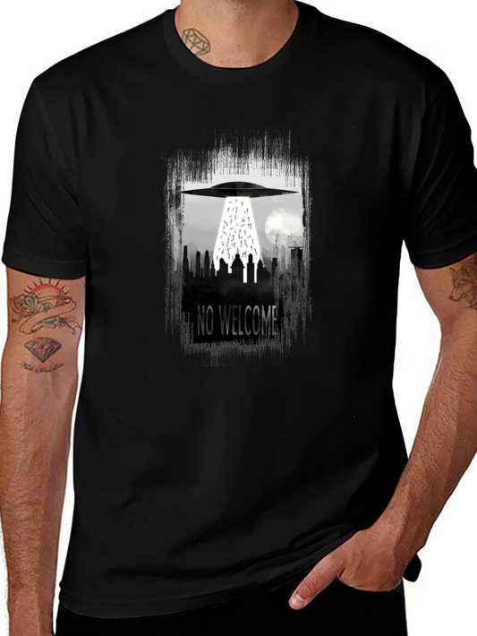 No Welcome UFO T-Shirt - City Alien Abduction Tee