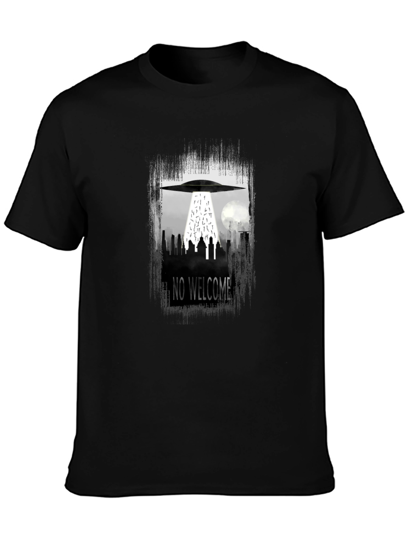 No Welcome UFO T-Shirt - City Alien Abduction Tee
