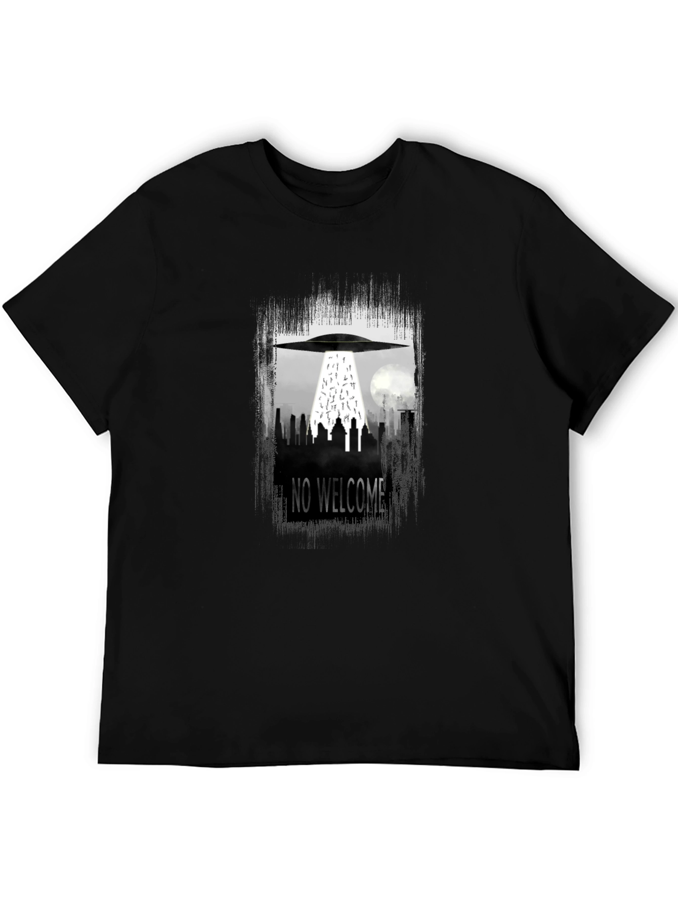 No Welcome UFO T-Shirt - City Alien Abduction Tee