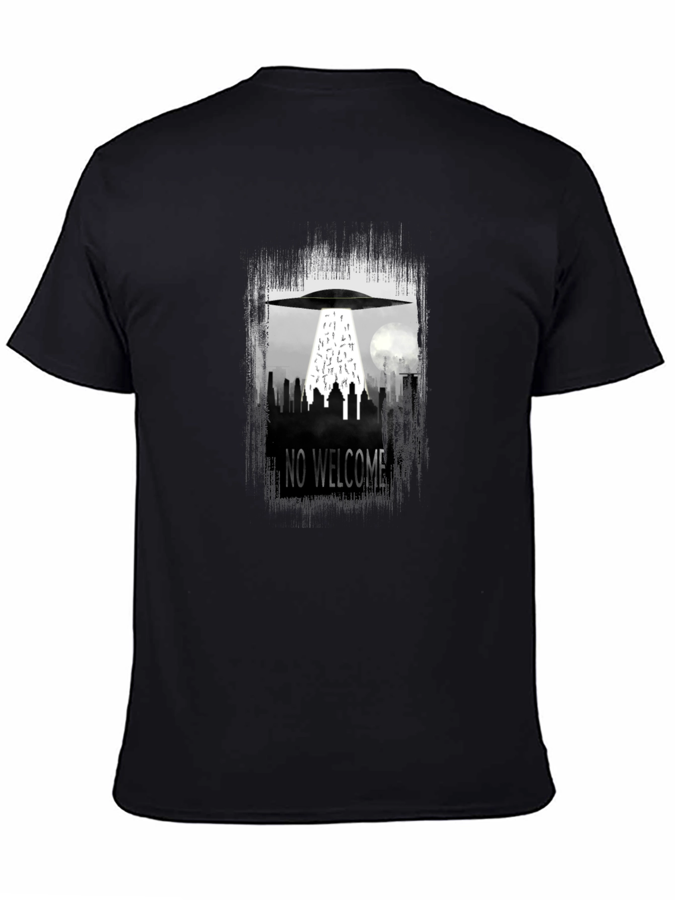 No Welcome UFO T-Shirt - City Alien Abduction Tee