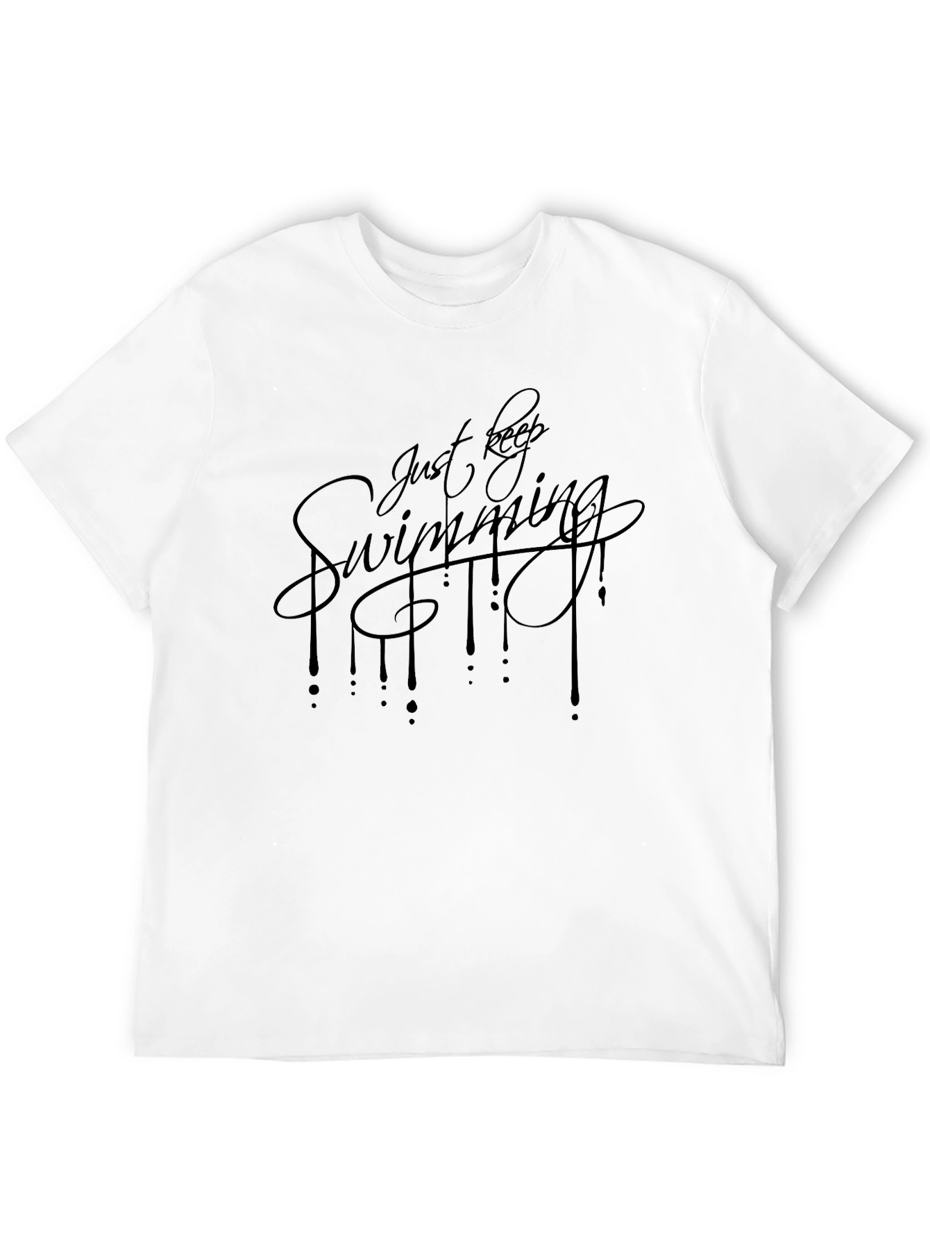 Just Keep Swimming Graphic Tee - Black