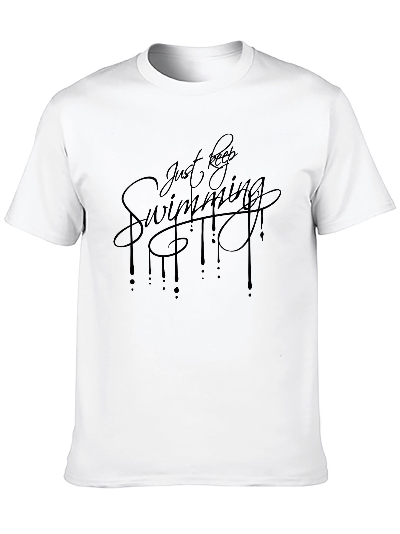 Just Keep Swimming Graphic Tee - Black