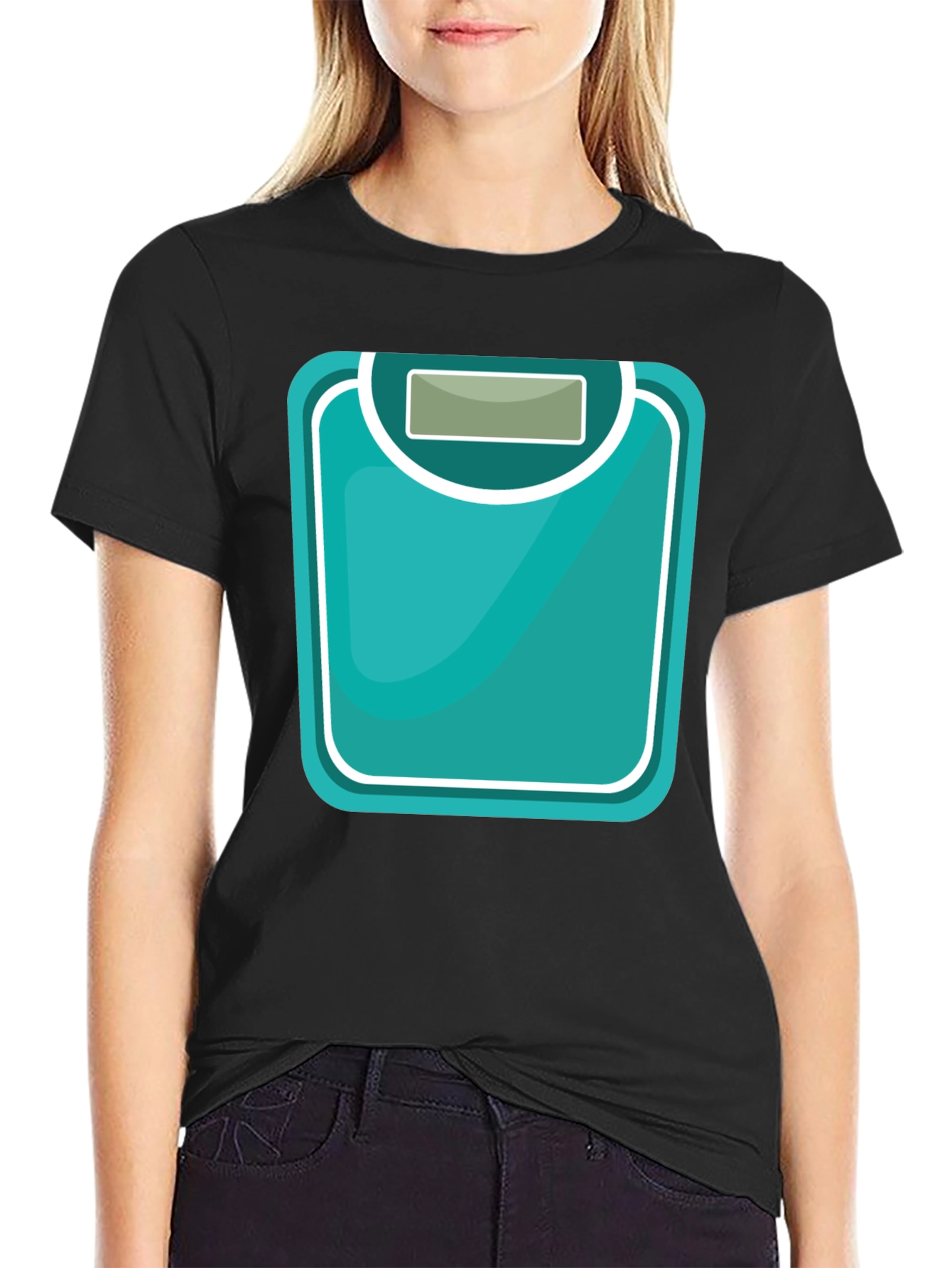 Weight Scale Graphic Tee - Black Cotton T-Shirt