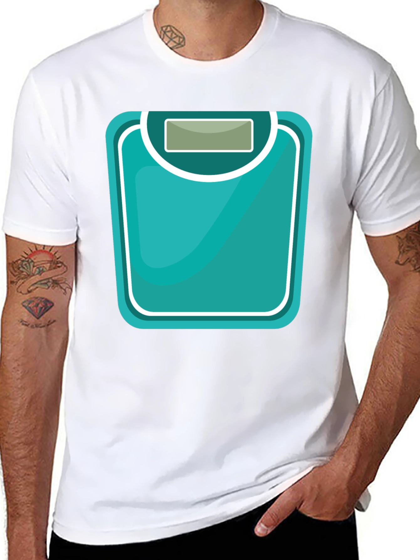 Weight Scale Graphic Tee - Black Cotton T-Shirt