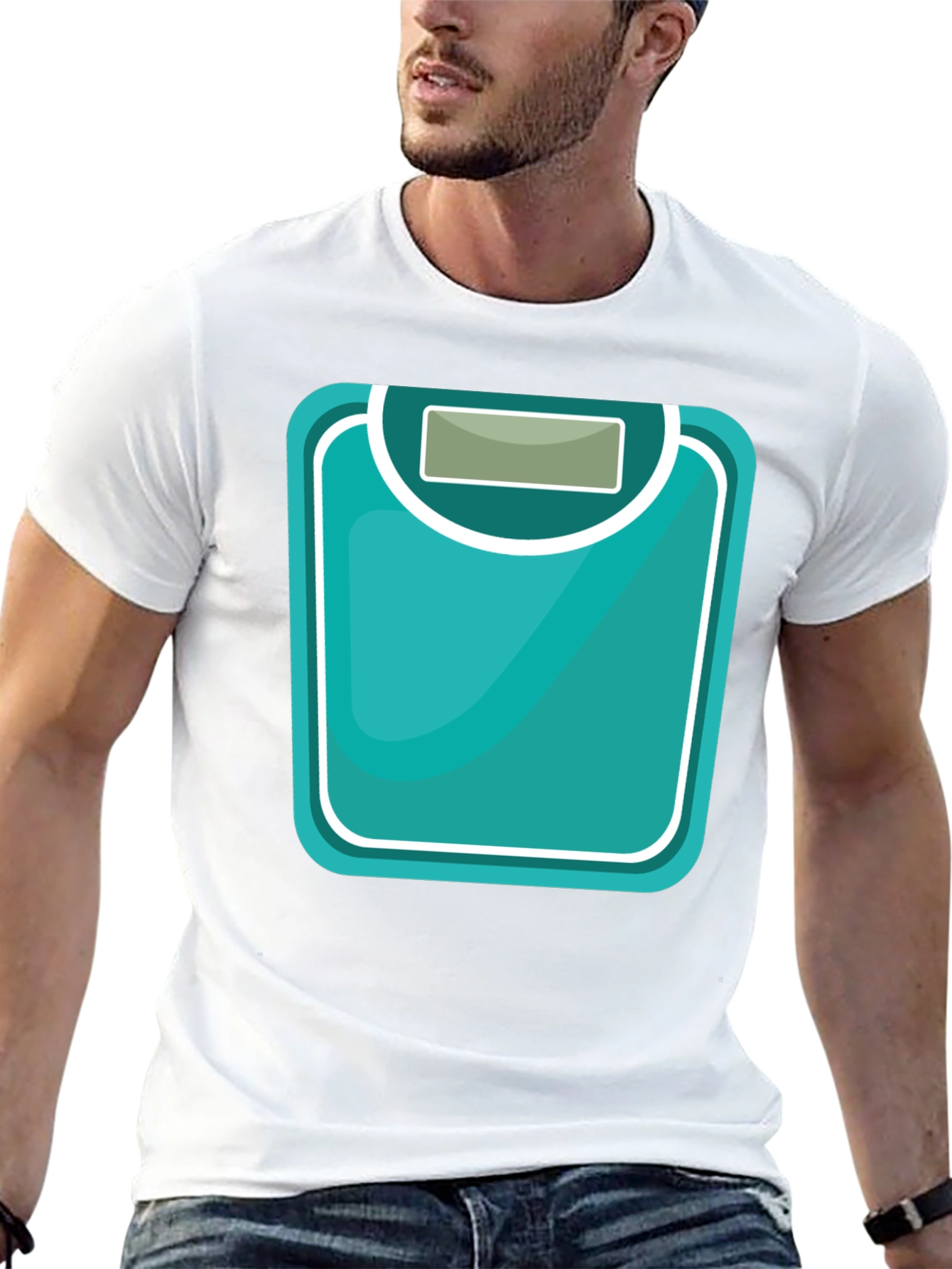 Weight Scale Graphic Tee - Black Cotton T-Shirt