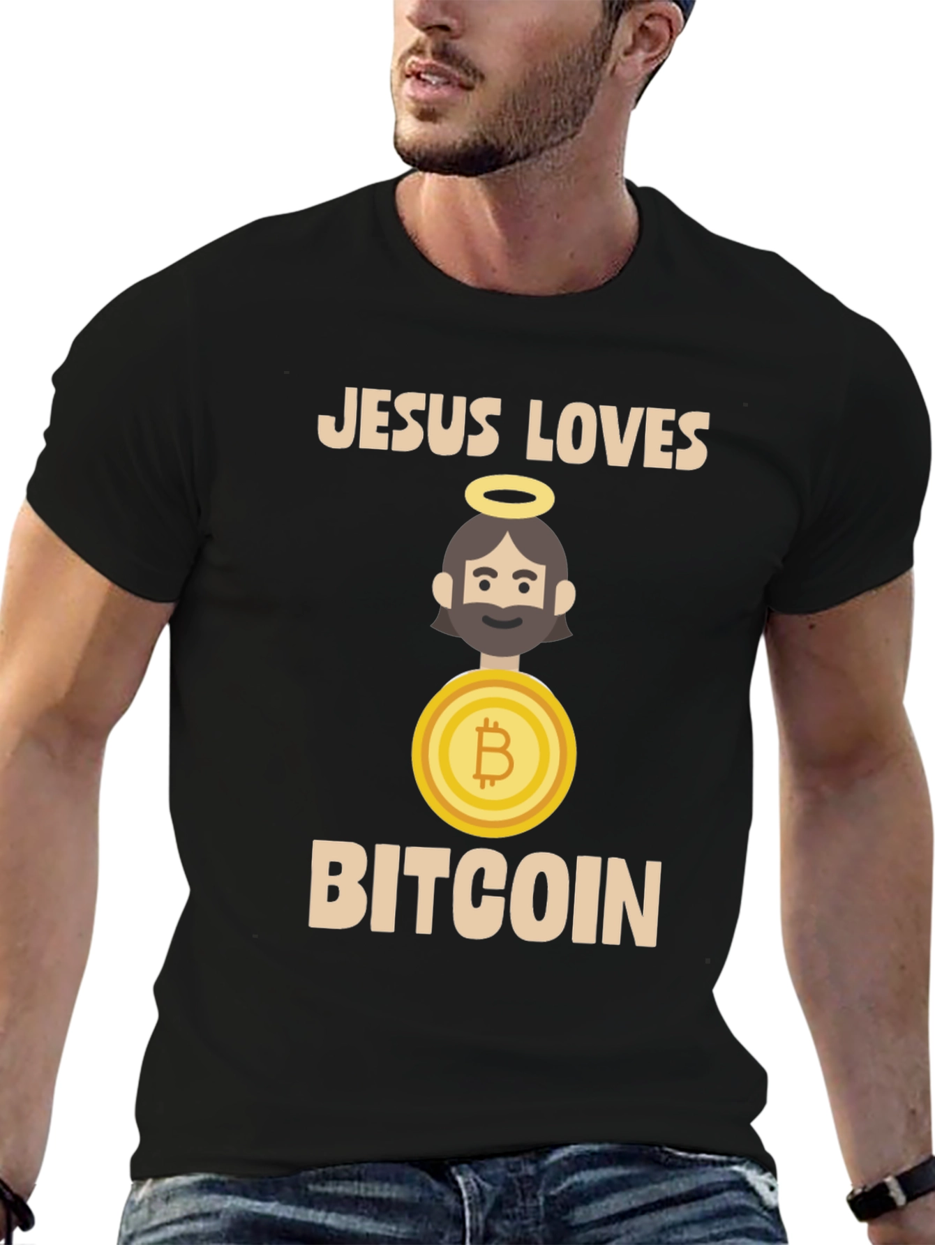 Jesus Loves Bitcoin T-Shirt - Crypto Tee
