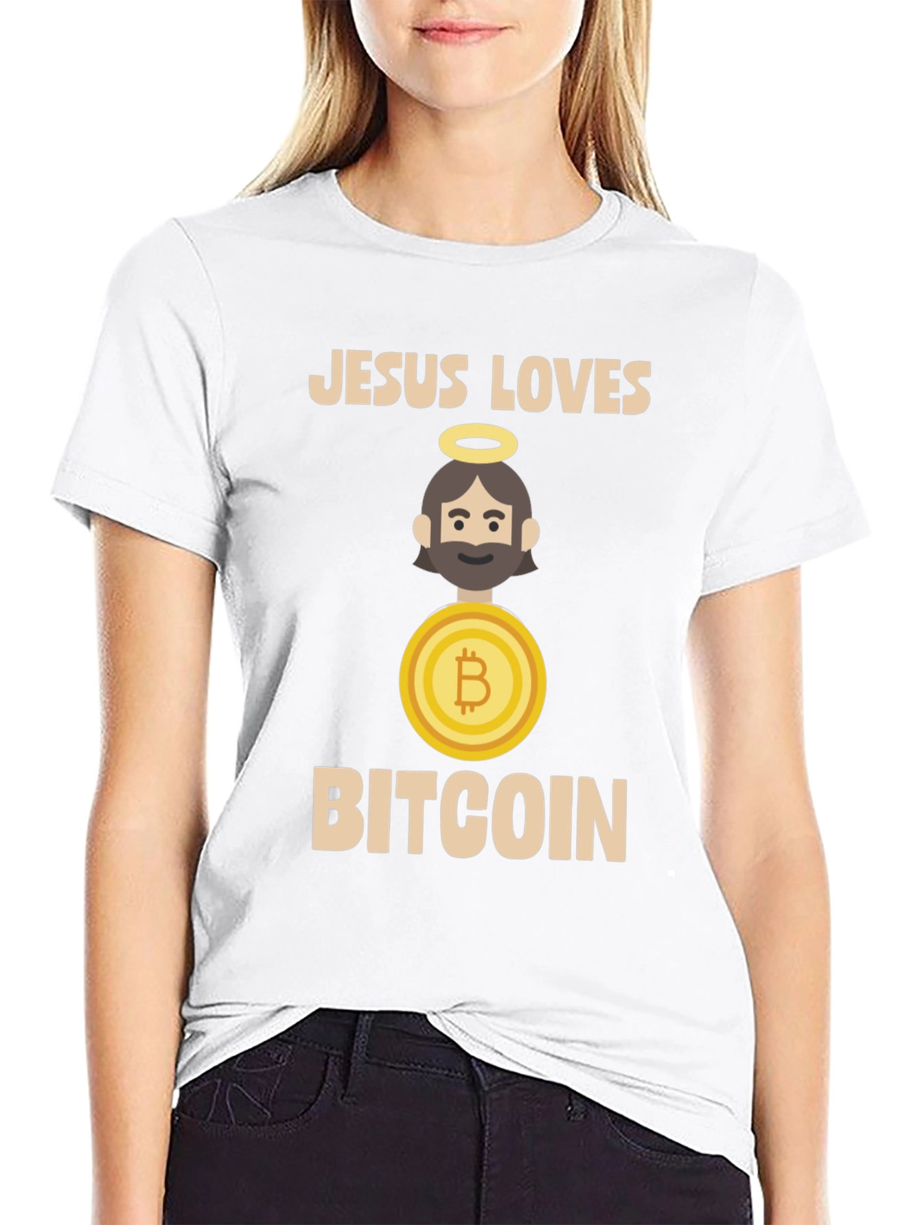 Jesus Loves Bitcoin T-Shirt - Crypto Tee