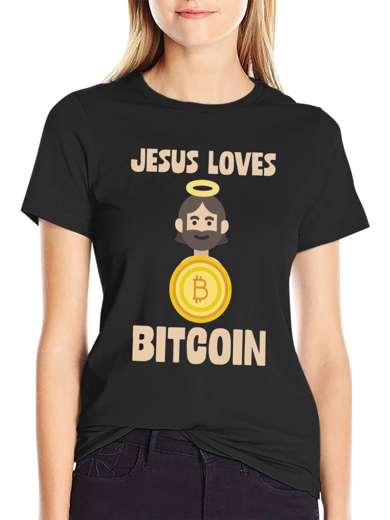 Jesus Loves Bitcoin T-Shirt - Crypto Tee