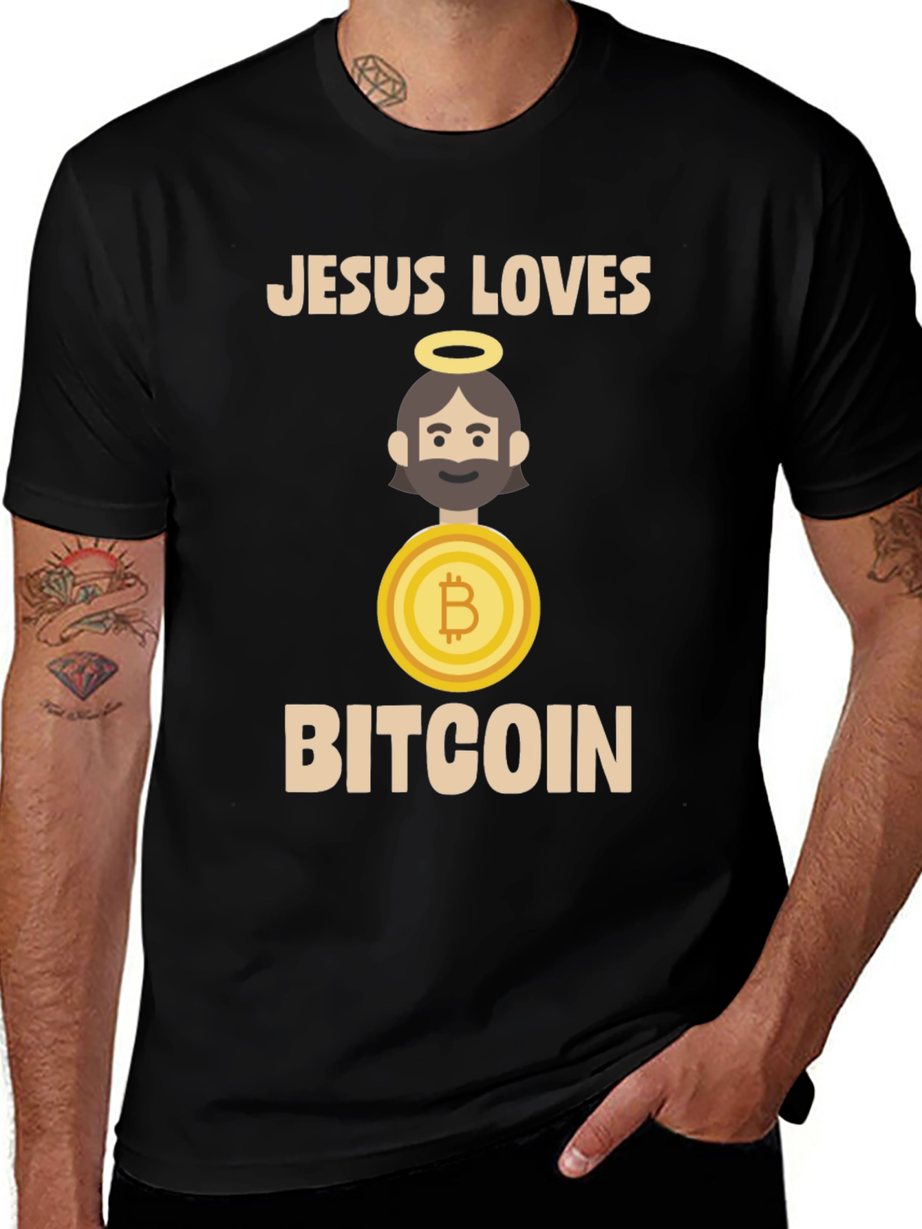 Jesus Loves Bitcoin T-Shirt - Crypto Tee