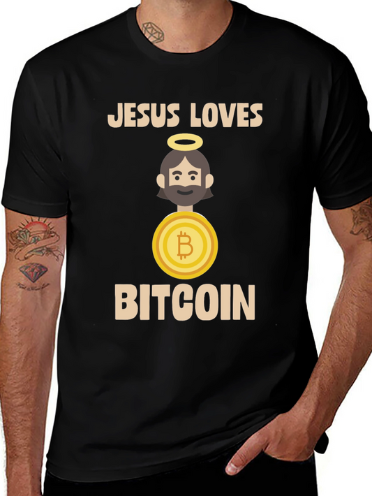 Jesus Loves Bitcoin T-Shirt - Crypto Tee