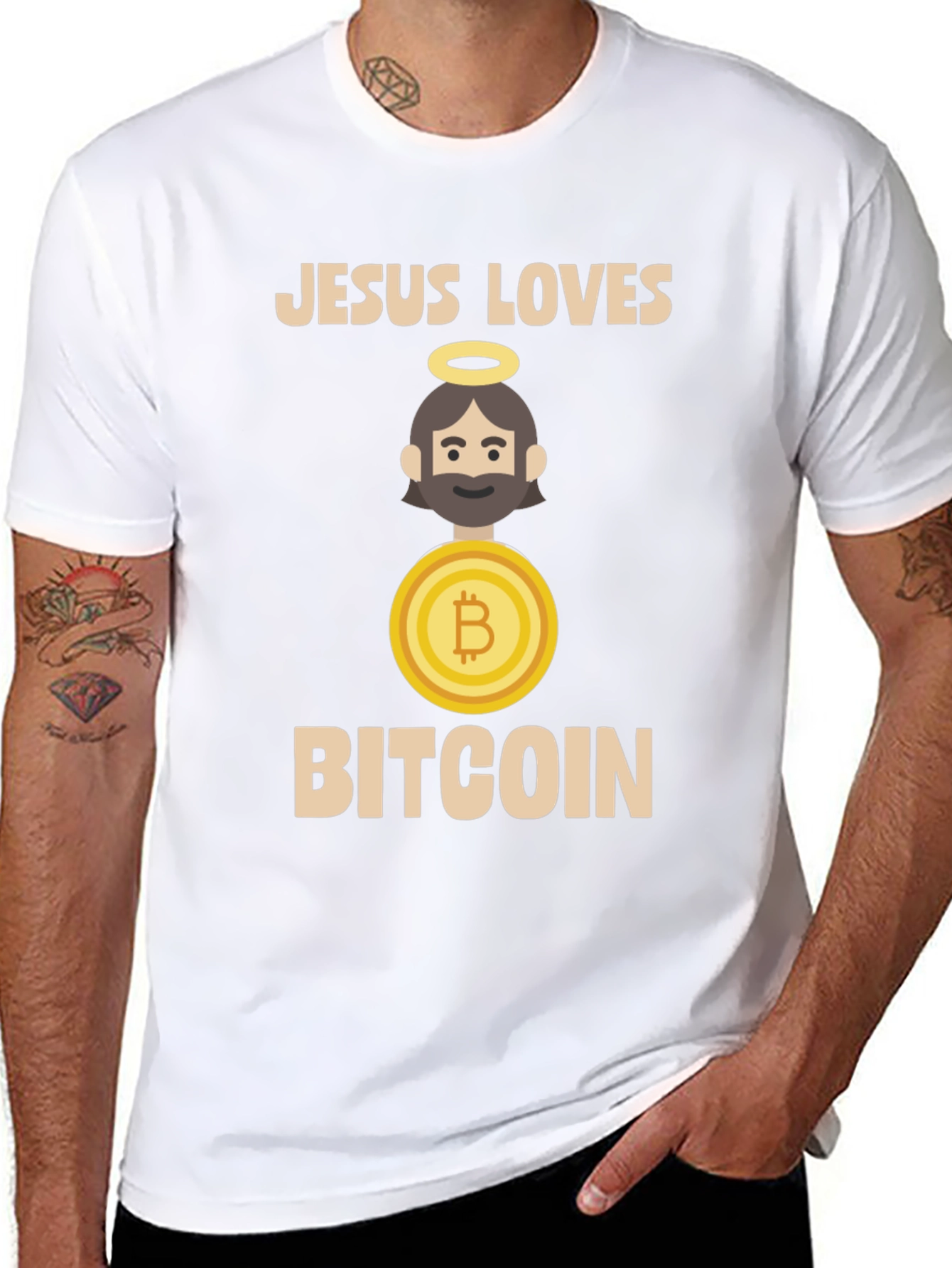 Jesus Loves Bitcoin T-Shirt - Crypto Tee