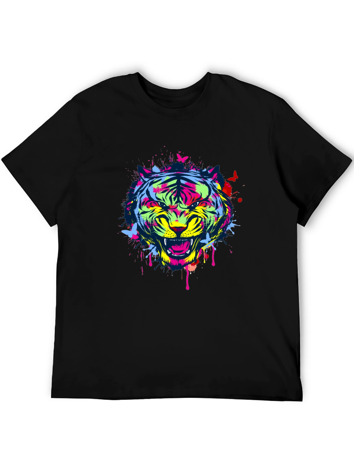 Bold Tiger Graphic Tee - Modern Art Shirt