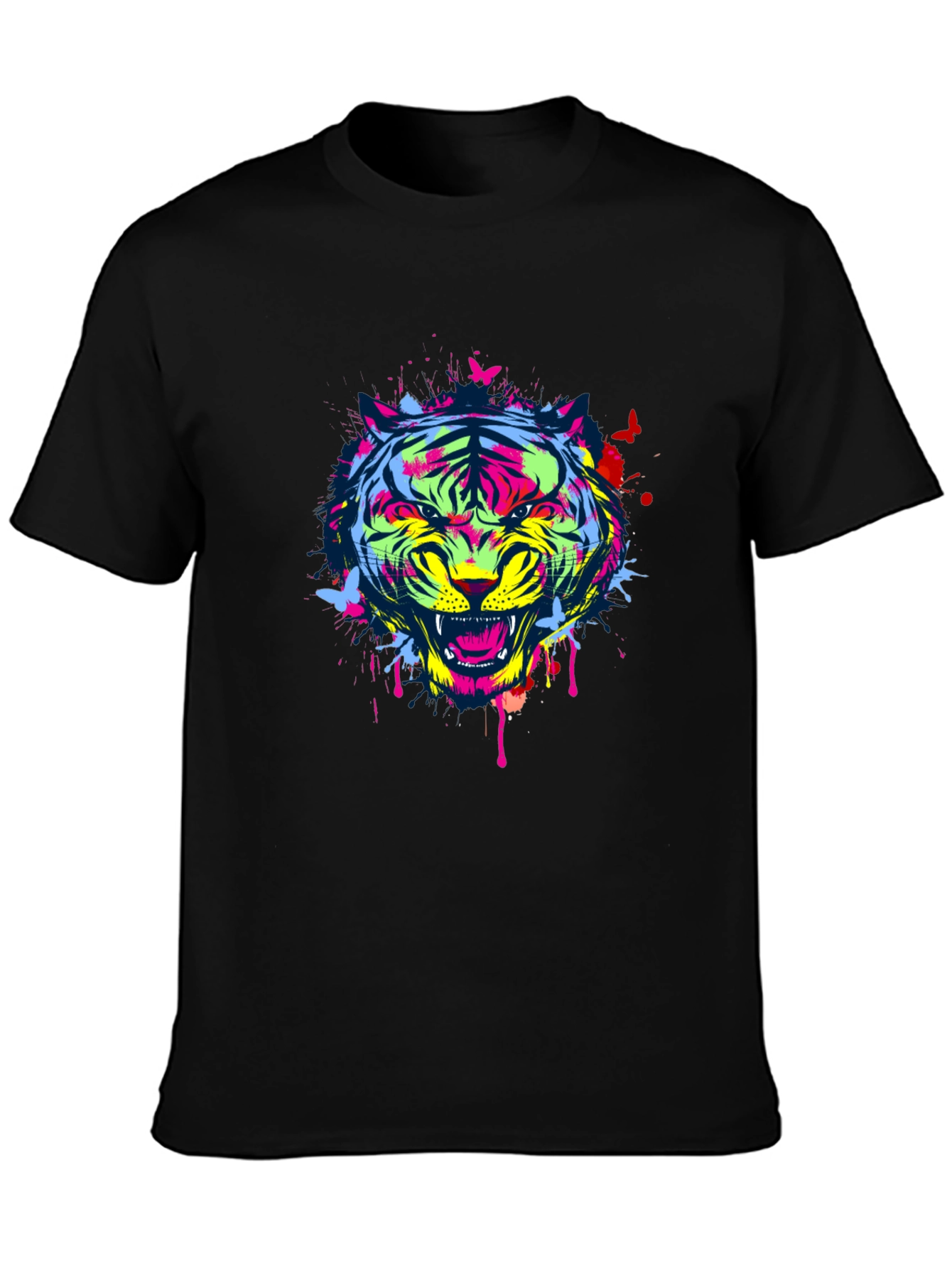 Bold Tiger Graphic Tee - Modern Art Shirt