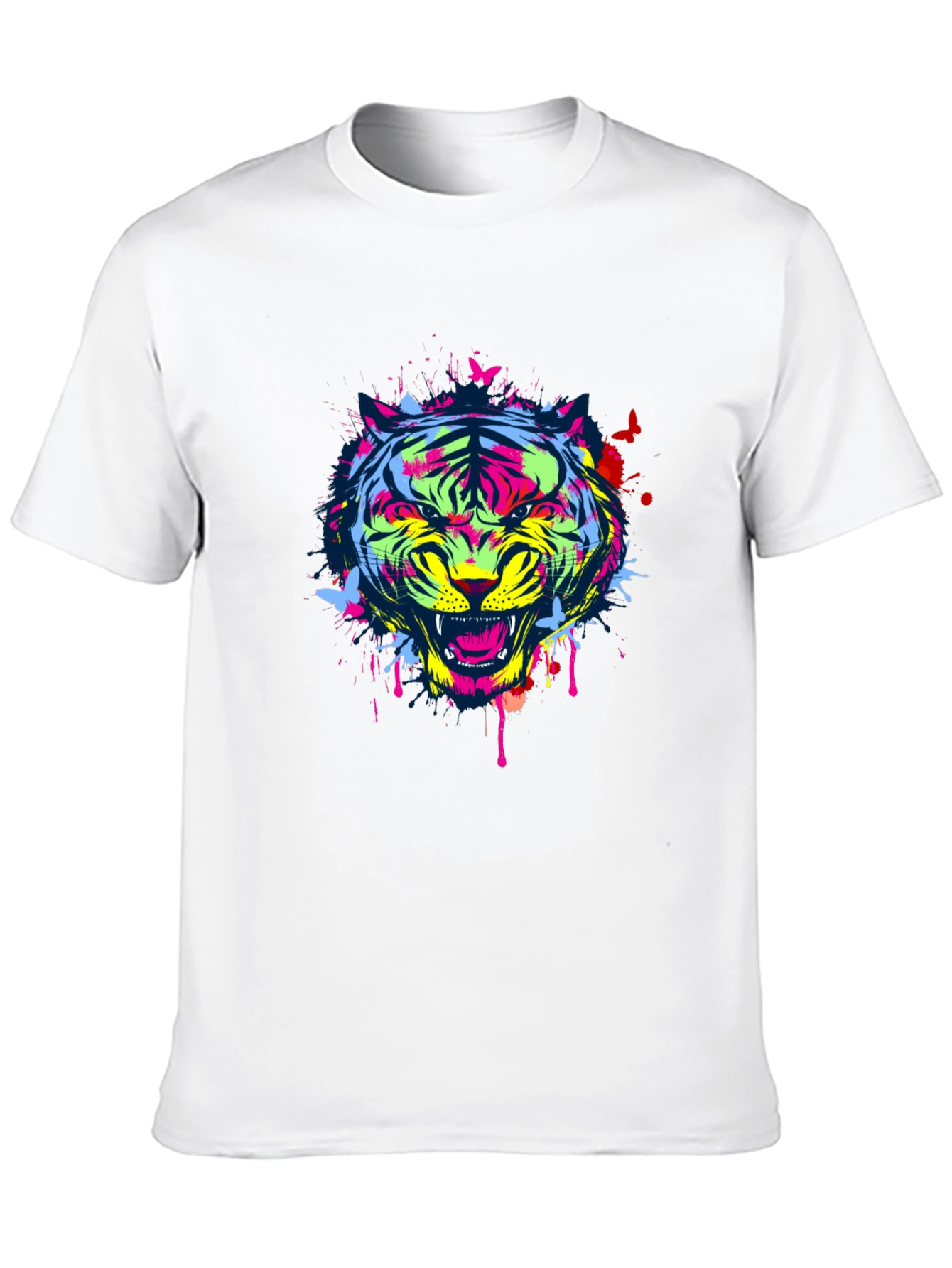 Bold Tiger Graphic Tee - Modern Art Shirt