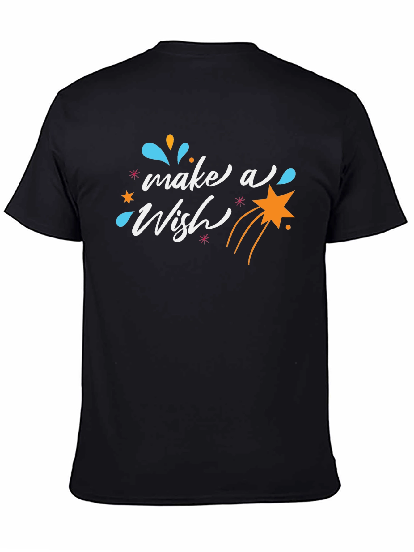 Make a Wish Graphic Tee - Black Casual T-Shirt