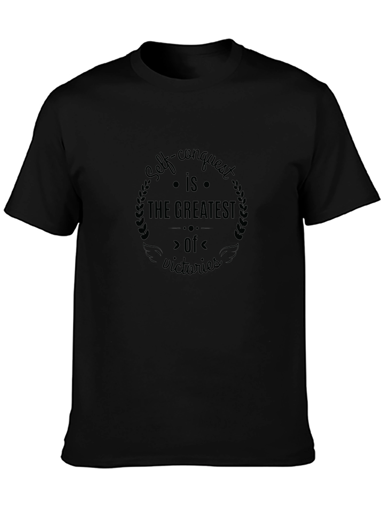 Self-Conquest Graphic Tee - Motivational Black T-Shirt