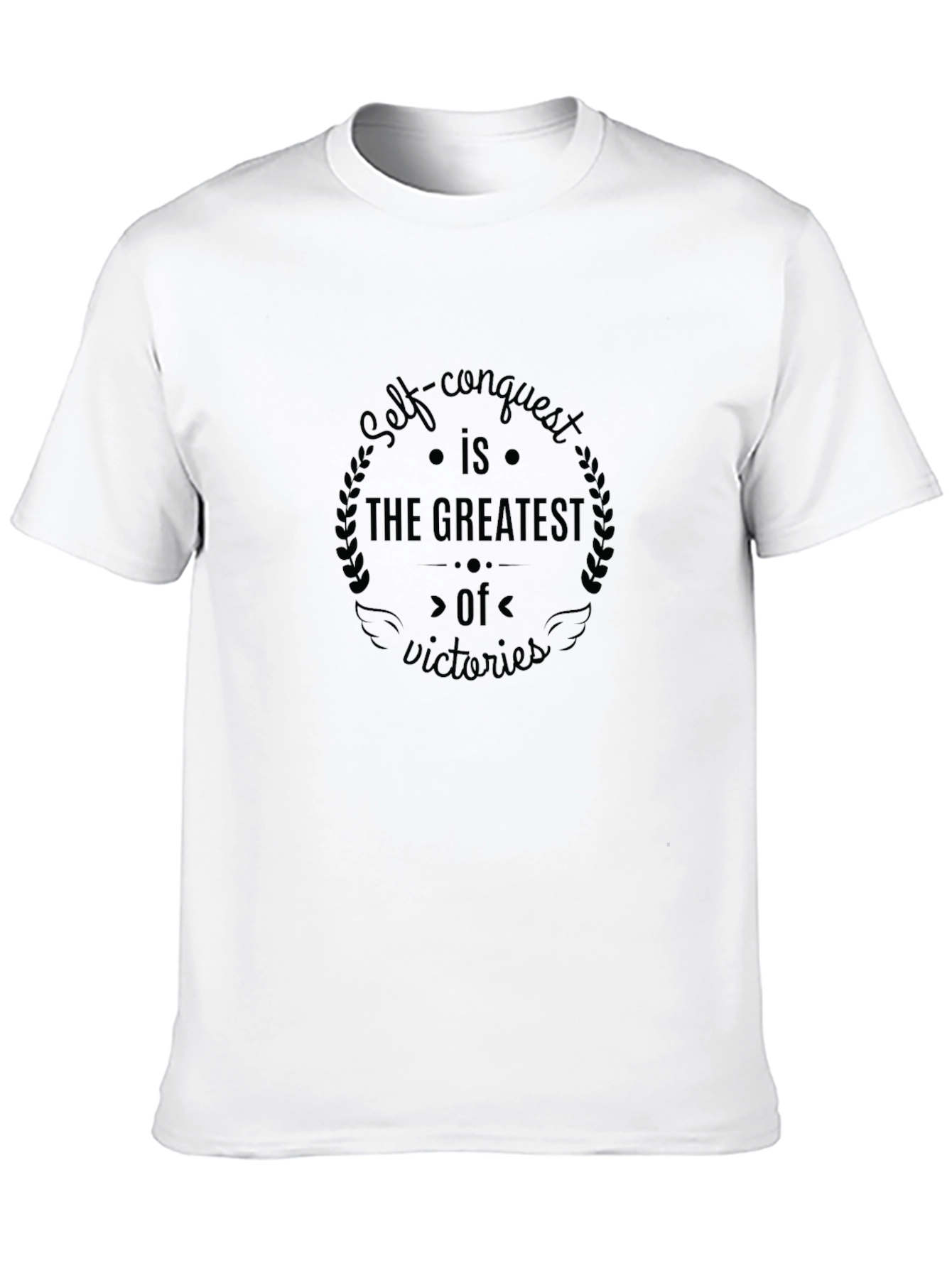 Self-Conquest Graphic Tee - Motivational Black T-Shirt