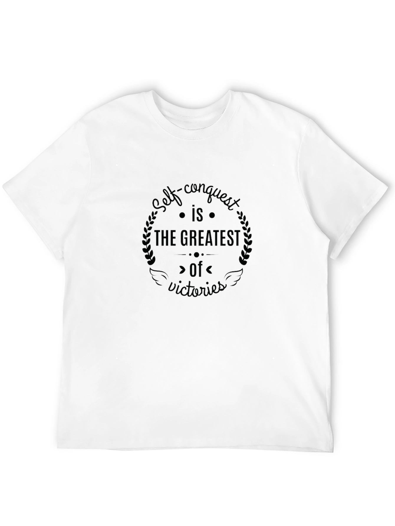 Self-Conquest Graphic Tee - Motivational Black T-Shirt