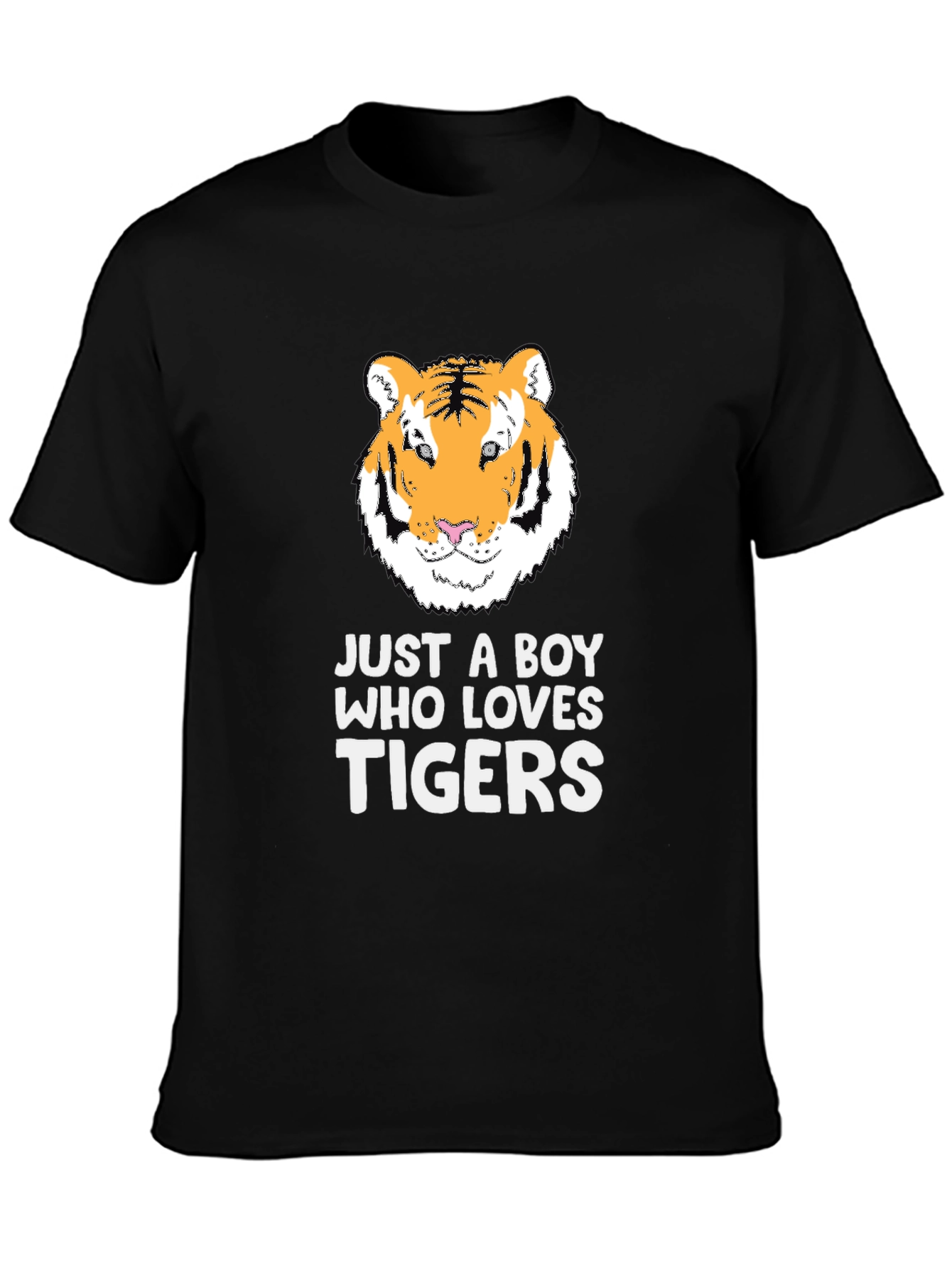 Boy Who Loves Tigers Graphic Tee - Black