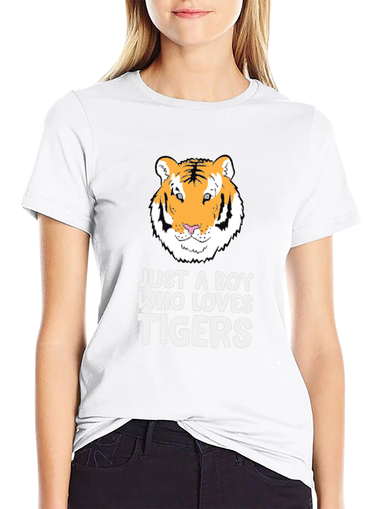 Boy Who Loves Tigers Graphic Tee - Black