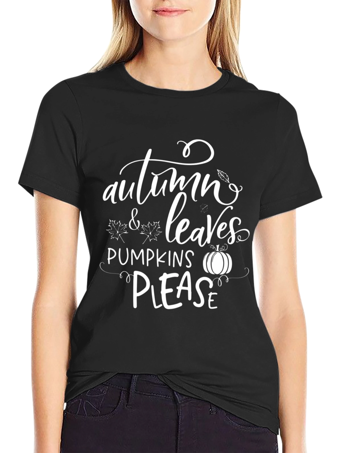 Autumn Leaves Pumpkins Please T-Shirt