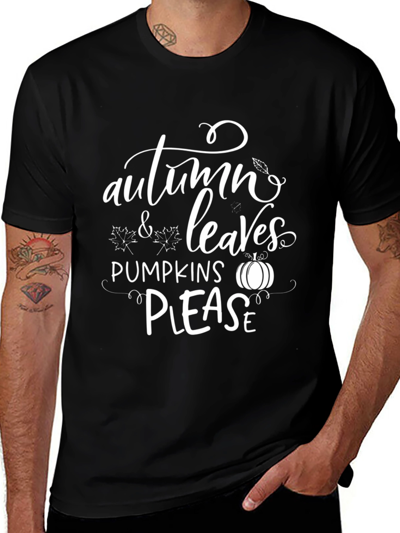 Autumn Leaves Pumpkins Please T-Shirt